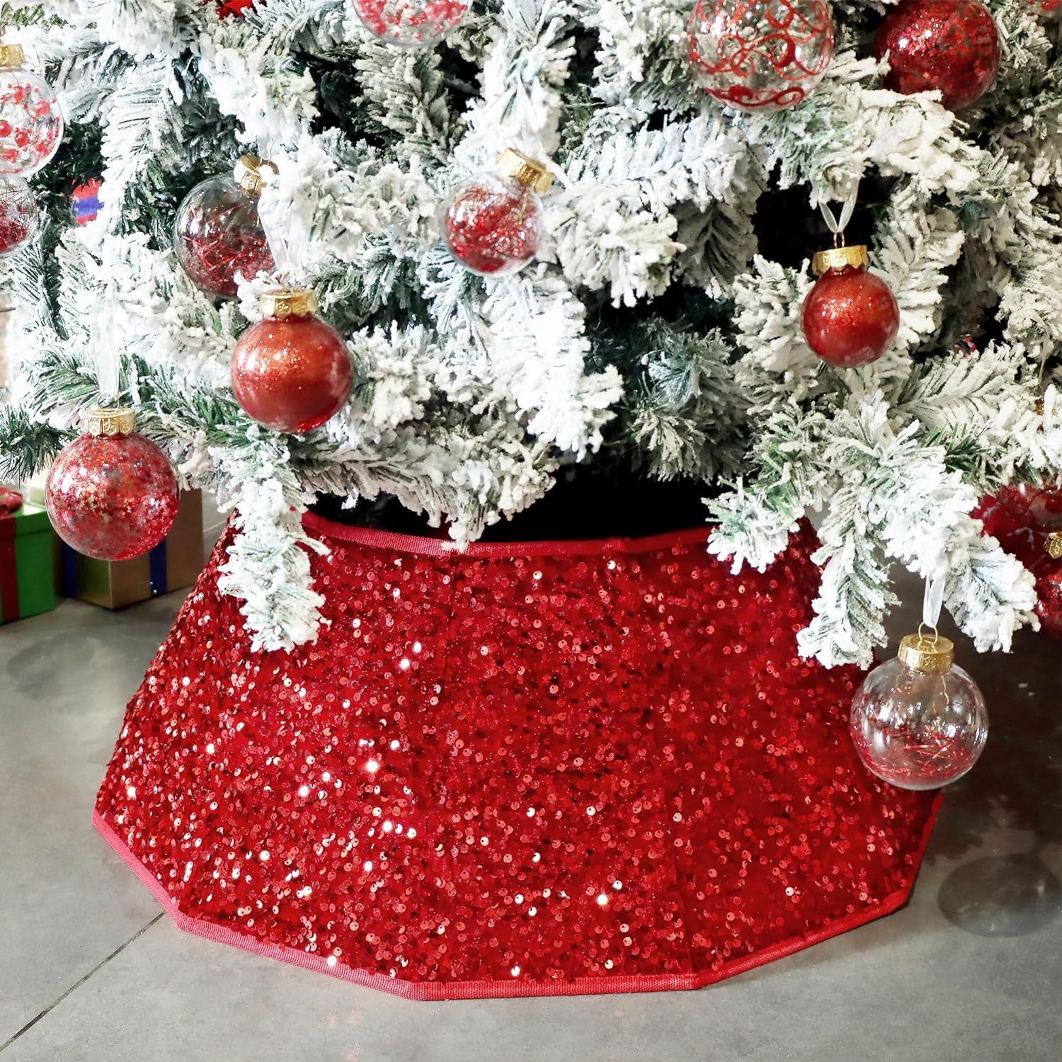 Wholesale Fabric Christmas Tree Skirt Base decoration Props